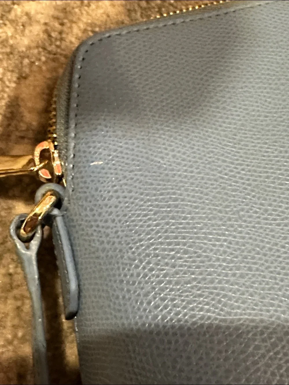 FURLA DENIM BLUE LEATHER CROSS BODY BAG